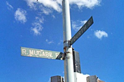 Street signs in Harare.