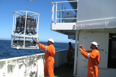 Crew on a South African research ship.
