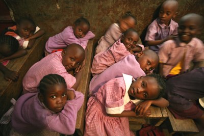 Primary school students (file photo): The pupils were on holiday tuition, despite a ban decreed by Education Minister Mutula Kilonzo.