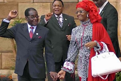File photo: Robert and Grace Mugabe.