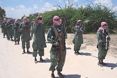 Somalia's Al-Shabaab drill in November 2008.