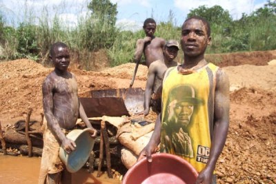 Searching for gold in rural Zimbabwe.