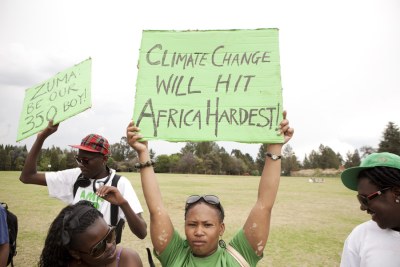 South African protestors call for a climate deal.