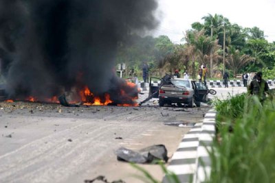 Niger-Delta based militia group MEND claims credit for the bombing outside the Vanguard Amnesty Conference in Warri