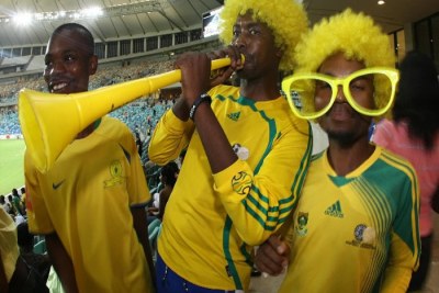 SA soccer fans, most colourful in the world...wearing glasses
