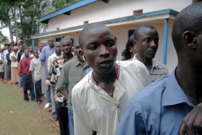 People line up to cast their votes (file photo).
