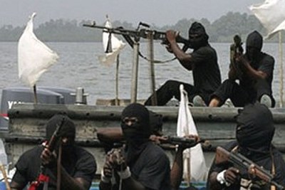 Pirates operating on the Nigeria coast.