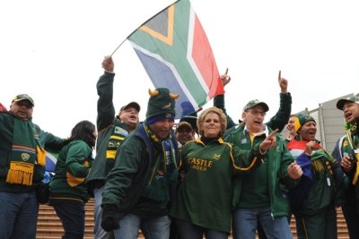 Springbok fans: The matter of cheering after singing the anthem is so serious in fact, it will form part of the discussion at the party's National General Council in Johannesburg next month. (file photo).