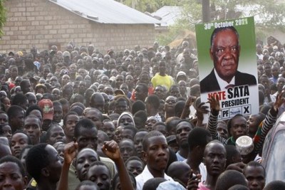 An election rally for Patriotic Front leader Michael Sata (file photo).