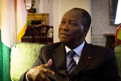 Alassane Ouattara, Président de la Cote d'Ivoire.