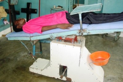A patient at the rural surgery in Nigeria.
