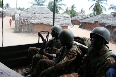 A Kenyan military patrol.