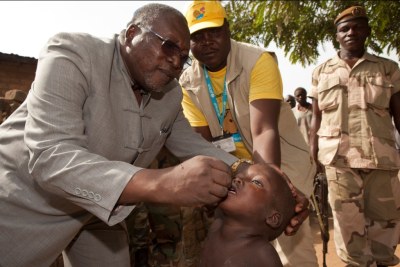 Polio vaccination in Chad supported by Unicef.