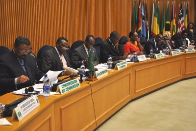 Officials at the AU summit in Addis Ababa.