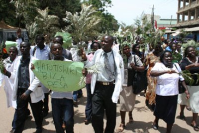 Striking health workers defied sack threats and calls to return to work from the Ministry of Medical Services.