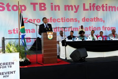 Deputy President Kgalema Motlanthe addressed World TB Commemoration Day held at Gold Fields KDC West Mine in Carltonville, Gauteng.