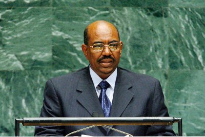 Omar Hassan Al-Bashir, President of the Republic of the Sudan, addresses the general debate of the sixty-first session of the General Assembly, at UN Headquarters in New York.