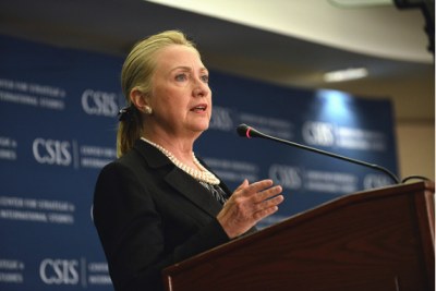 Secretary Clinton Delivers Remarks on Democratic Transitions in the Maghreb.