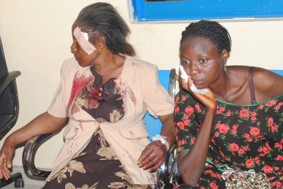 Victims of bomb blast in Kaduna, waiting for medical assistance.