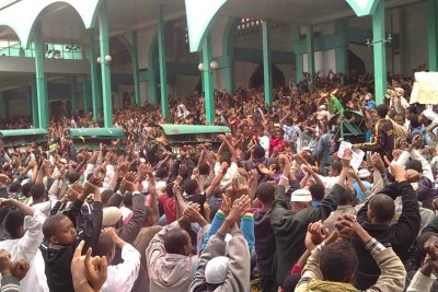 Ethiopian Muslims take part in protests in Addis Ababa (file photo).