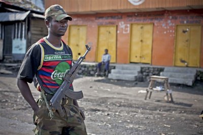 (Photo d'archives) - Un combattant du mouvement rebelle du M23 de la RD Congo.