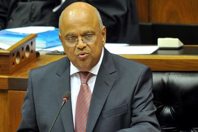 South Africa's Finance Minister Pravin Gordhan tabling the country's budget for 2013.