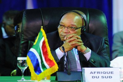 Le président Jacob Zuma lors d'une conférence de presse
