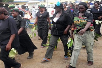 Widows of Slain Nasarawa police officers in protest.