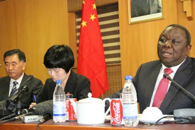 Chinese Vice Premier, Wang Yang and Zimbabwean Prime Minister Tsvangirai discuss cooperation between the two countries.