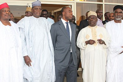 Govs. Mu’azu Babangida Aliyu of Niger, Sule Lamido of Jigawa, Rabi’u Musa Kwankwaso of Kano and Murtala Nyako of Adamawa states in Port Harcourt.