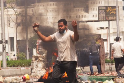 Protesting at Rabaa square (file photo).