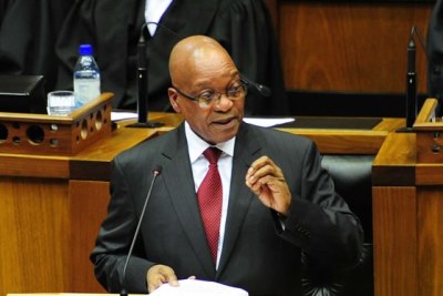 (Photo d'archives) - Jacob Zuma, Président de la République sud-africaine délivrant un discours au Nations Unies en 2014.
