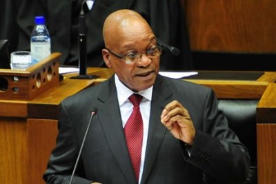 President Jacob Zuma addresses Parliament (file photo).