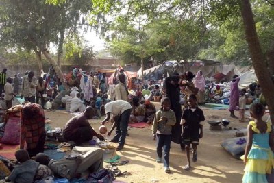 Réfugiés centrafricains dans un centre de transit à Chagoua au Tchad.