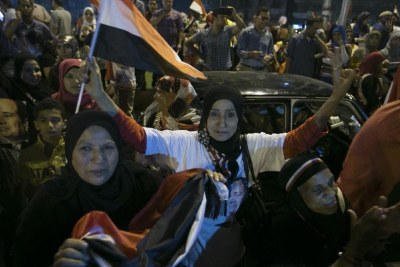 Des femmes à la place Tahrir lors de l'investiture d'Al Sissi.