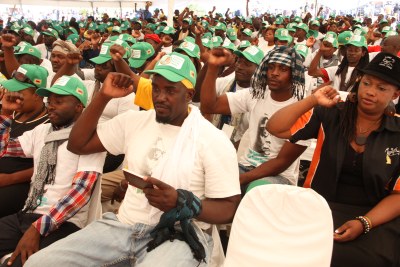 Zanu-PF youths at a 2014 youth leagu meeting.