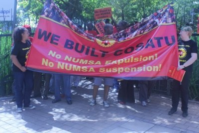 Numsa members picket outside Cosatu house (file photo).