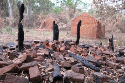 The ruins of a house burn down by the LRA in the Central African Republic (file photo).