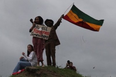 Anti-xenophobia protesters in South Africa.