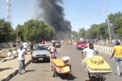Bombing in Maiduguri (file photo).