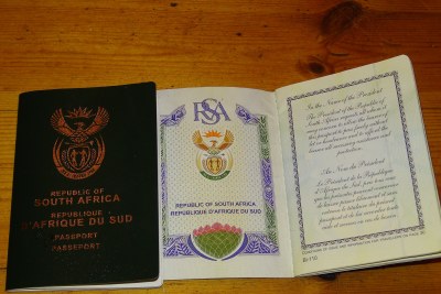South African passport (file photo).