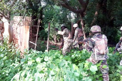 Nigerian Army troops clearing Boko Haram enclaves along Bitta to Tokumbere, Sambisa Forest, Borno state