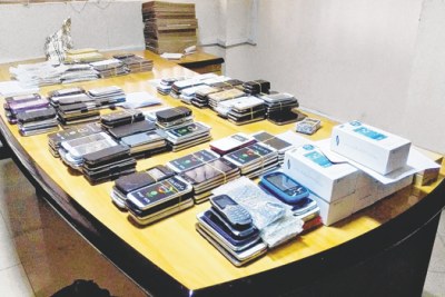 Some of counterfeit phones that were confiscated during operation conducted by Fair Competition Commission  (FCC) in Tanzania. (file photo)
