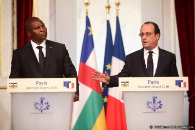 French President and President Faustin-Archange Touadéra of CAR.