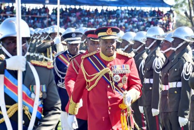 King Mswati III at a national celebration in Eswatini (file photo)