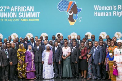 Delegates at the AU summit in Kigali (file photo)