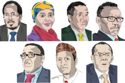 Les candidats de l'élection présidentielle de 2016 en Somalie.