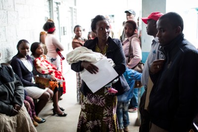 Patients wait to be treated at Mgabathi Hospital in Nairobi, Kenya on June 15, 2016. Mgabathi Hospital is one of the 98 hospitals in Kenya that will benefit from the program being led by the Ministry of Health to modernize core healthcare services at key government facilities across the country.
