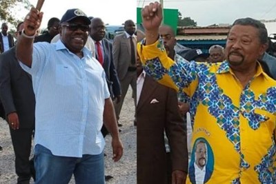 A gauche Ali bongo Ondimba actuel président du Gabon , à droite Jean Ping Candidat aux présidentielles