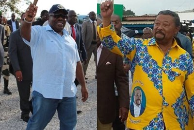 A gauche Ali bongo Ondimba actuel président du Gabon , à droite Jean Ping